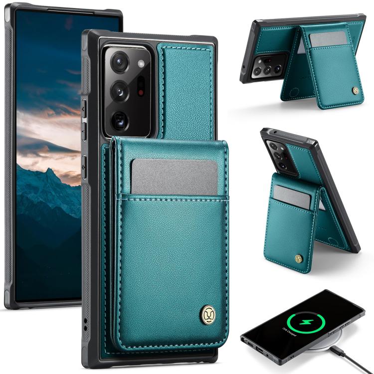 For Samsung Galaxy Note20 Ultra JEEHOOD J06 British Style RFID MagSafe Card Bag PU Phone Case(Green) - Galaxy Note20 Ultra Cases by JEEHOOD | Online Shopping UK | buy2fix