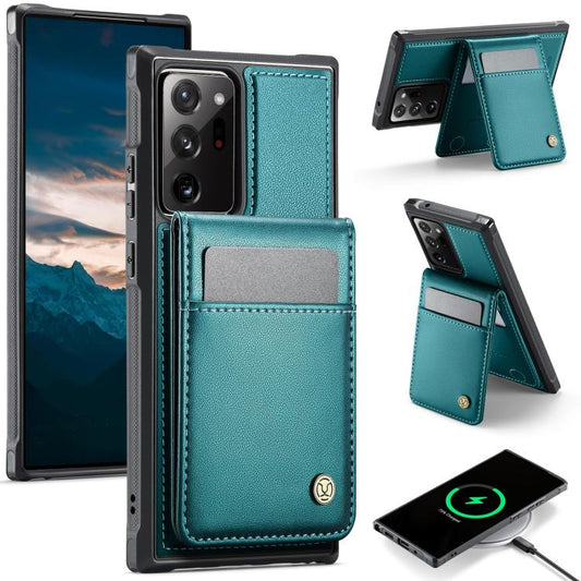 For Samsung Galaxy Note20 Ultra JEEHOOD J06 British Style RFID MagSafe Card Bag PU Phone Case(Green) - Galaxy Note20 Ultra Cases by JEEHOOD | Online Shopping UK | buy2fix