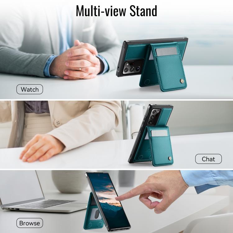 For Samsung Galaxy Note20 Ultra JEEHOOD J06 British Style RFID MagSafe Card Bag PU Phone Case(Green) - Galaxy Note20 Ultra Cases by JEEHOOD | Online Shopping UK | buy2fix