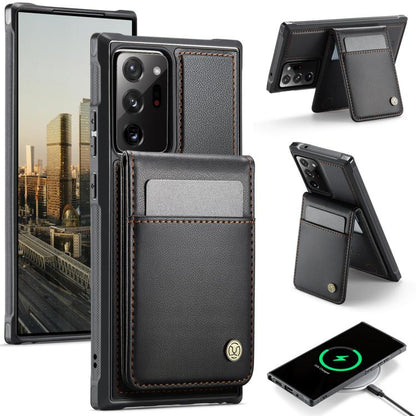 For Samsung Galaxy Note20 Ultra JEEHOOD J06 British Style RFID MagSafe Card Bag PU Phone Case(Black) - Galaxy Note20 Ultra Cases by JEEHOOD | Online Shopping UK | buy2fix