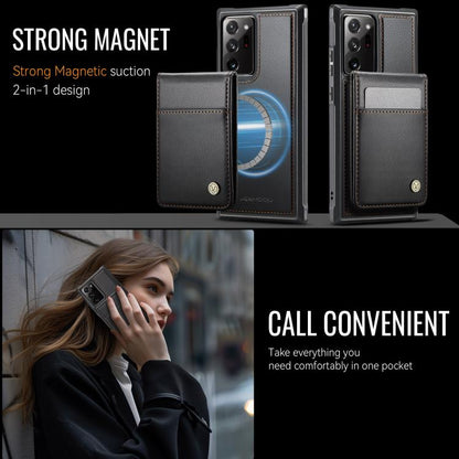 For Samsung Galaxy Note20 Ultra JEEHOOD J06 British Style RFID MagSafe Card Bag PU Phone Case(Black) - Galaxy Note20 Ultra Cases by JEEHOOD | Online Shopping UK | buy2fix