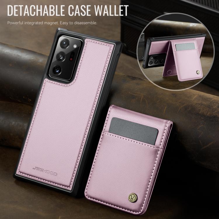 For Samsung Galaxy Note20 Ultra JEEHOOD J06 British Style RFID MagSafe Card Bag PU Phone Case(Pink) - Galaxy Note20 Ultra Cases by JEEHOOD | Online Shopping UK | buy2fix