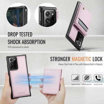 For Samsung Galaxy Note20 Ultra JEEHOOD J06 British Style RFID MagSafe Card Bag PU Phone Case(Pink) - Galaxy Note20 Ultra Cases by JEEHOOD | Online Shopping UK | buy2fix