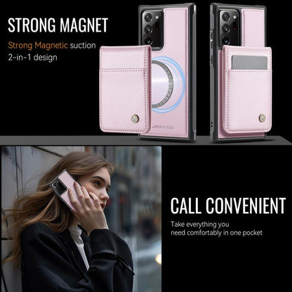 For Samsung Galaxy Note20 Ultra JEEHOOD J06 British Style RFID MagSafe Card Bag PU Phone Case(Pink) - Galaxy Note20 Ultra Cases by JEEHOOD | Online Shopping UK | buy2fix