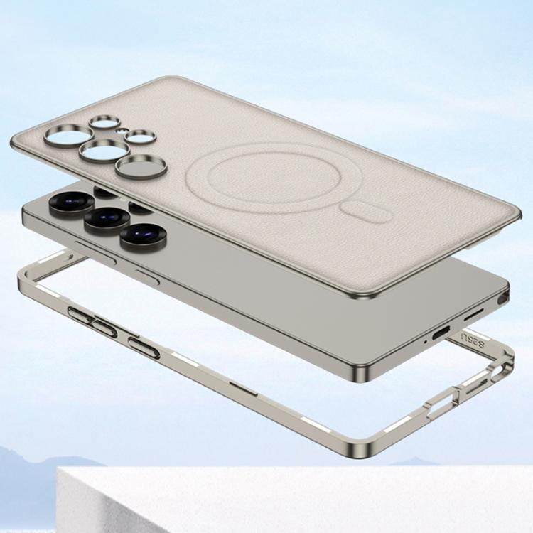 For Samsung Galaxy S25 Ultra 5G GKK Built-in MagSafe Leather Full Coverage Phone Case(Black) - Galaxy S25 Ultra 5G Cases by GKK | Online Shopping UK | buy2fix