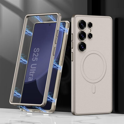 For Samsung Galaxy S25 Ultra 5G GKK Built-in MagSafe Leather Full Coverage Phone Case(Titanium Gray) - Galaxy S25 Ultra 5G Cases by GKK | Online Shopping UK | buy2fix