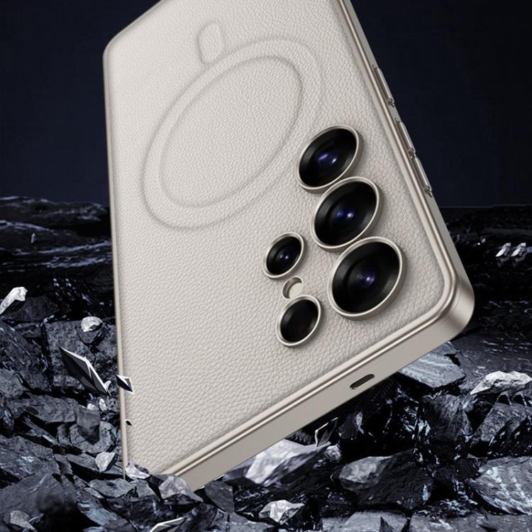 For Samsung Galaxy S25 Ultra 5G GKK Built-in MagSafe Leather Full Coverage Phone Case(Titanium Gray) - Galaxy S25 Ultra 5G Cases by GKK | Online Shopping UK | buy2fix