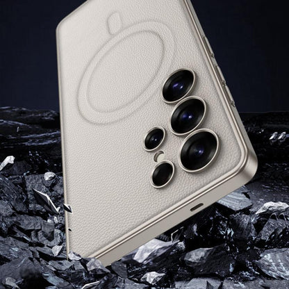 For Samsung Galaxy S25 Ultra 5G GKK Built-in MagSafe Leather Full Coverage Phone Case(Titanium Gray) - Galaxy S25 Ultra 5G Cases by GKK | Online Shopping UK | buy2fix
