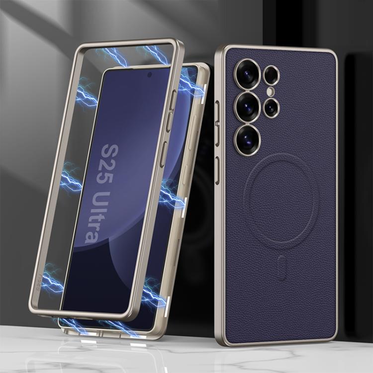 For Samsung Galaxy S25 Ultra 5G GKK Built-in MagSafe Leather Full Coverage Phone Case(Purple) - Galaxy S25 Ultra 5G Cases by GKK | Online Shopping UK | buy2fix