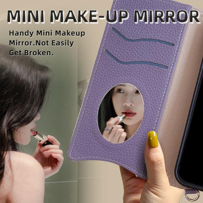 For iPhone 16 Crossbody Chain Fishtail Litchi Leather Phone Case(Purple) - iPhone 16 Cases by buy2fix | Online Shopping UK | buy2fix