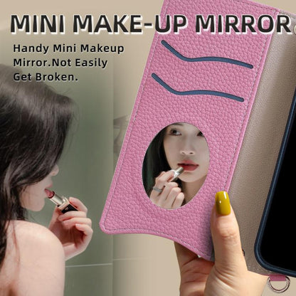 For iPhone 15 Plus Crossbody Chain Fishtail Litchi Leather Phone Case(Pink) - iPhone 15 Plus Cases by buy2fix | Online Shopping UK | buy2fix