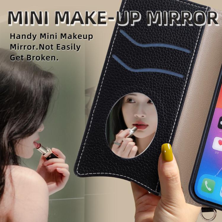 For iPhone 14 Pro Max Crossbody Chain Fishtail Litchi Leather Phone Case(Black) - iPhone 14 Pro Max Cases by buy2fix | Online Shopping UK | buy2fix