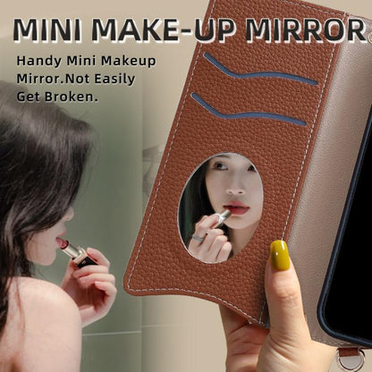 For iPhone 14 Pro Max Crossbody Chain Fishtail Litchi Leather Phone Case(Brown) - iPhone 14 Pro Max Cases by buy2fix | Online Shopping UK | buy2fix