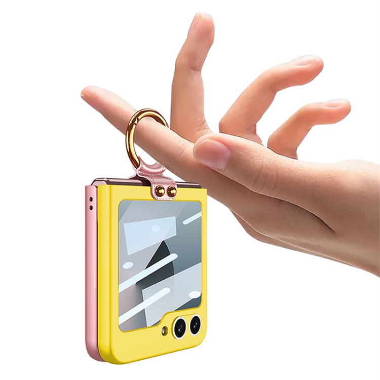 For Samsung Galaxy Z Flip6 / Flip7 FE GKK Integrated Ultra-thin Contrast Color Phone Case with Ring Holder(Blue) - Galaxy Z Flip6 5G Cases by GKK | Online Shopping UK | buy2fix