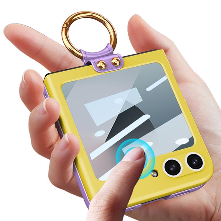 For Samsung Galaxy Z Flip6 / Flip7 FE GKK Integrated Ultra-thin Contrast Color Phone Case with Ring Holder(Purple) - Galaxy Z Flip6 5G Cases by GKK | Online Shopping UK | buy2fix