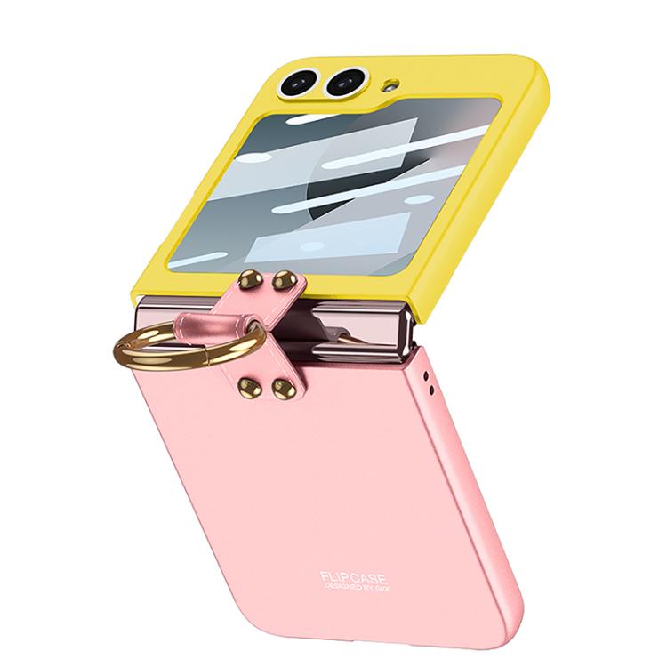 For Samsung Galaxy Z Flip6 / Flip7 FE GKK Integrated Ultra-thin Contrast Color Phone Case with Ring Holder(Pink) - Galaxy Z Flip6 5G Cases by GKK | Online Shopping UK | buy2fix