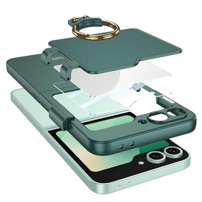 For Samsung Galaxy Z Flip6 / Flip7 FE GKK Ultra-thin Makeup Full Coverage Phone Case with Ring Holder(Black) - Galaxy Z Flip6 5G Cases by GKK | Online Shopping UK | buy2fix