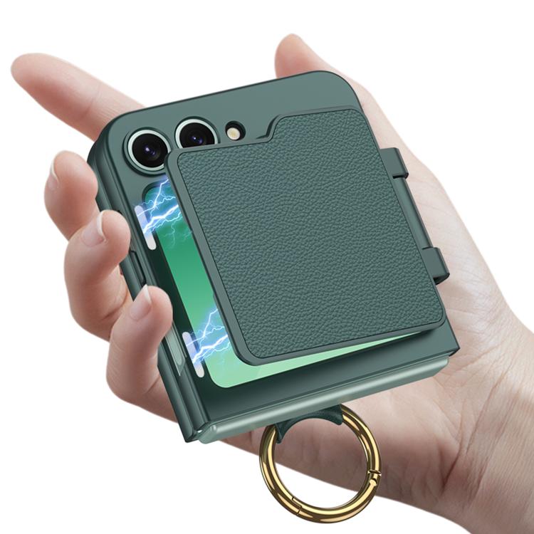 For Samsung Galaxy Z Flip6 / Flip7 FE GKK Ultra-thin Makeup Full Coverage Phone Case with Ring Holder(Black) - Galaxy Z Flip6 5G Cases by GKK | Online Shopping UK | buy2fix