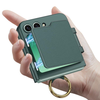 For Samsung Galaxy Z Flip6 / Flip7 FE GKK Ultra-thin Makeup Full Coverage Phone Case with Ring Holder(Black) - Galaxy Z Flip6 5G Cases by GKK | Online Shopping UK | buy2fix