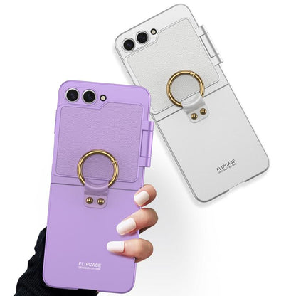 For Samsung Galaxy Z Flip6 / Flip7 FE GKK Ultra-thin Makeup Full Coverage Phone Case with Ring Holder(Titanium Grey) - Galaxy Z Flip6 5G Cases by GKK | Online Shopping UK | buy2fix