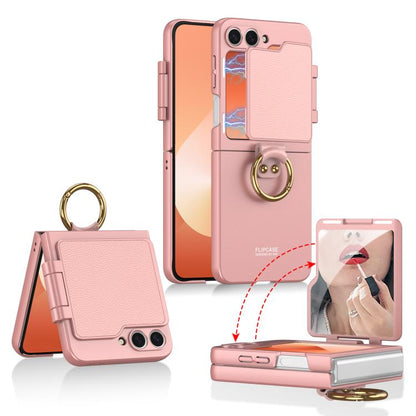 For Samsung Galaxy Z Flip6 / Flip7 FE GKK Ultra-thin Makeup Full Coverage Phone Case with Ring Holder(Pink) - Galaxy Z Flip6 5G Cases by GKK | Online Shopping UK | buy2fix