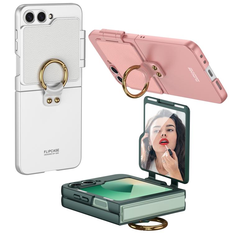 For Samsung Galaxy Z Flip6 / Flip7 FE GKK Ultra-thin Makeup Full Coverage Phone Case with Ring Holder(Silver) - Galaxy Z Flip6 5G Cases by GKK | Online Shopping UK | buy2fix