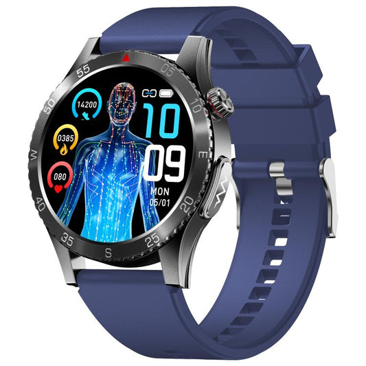 H9 1.43 inch Silicone Strap ECG Smart Watch Supports Bluetooth Calls/Smart Voice Assistant(Blue) - Smart Watches by buy2fix | Online Shopping UK | buy2fix