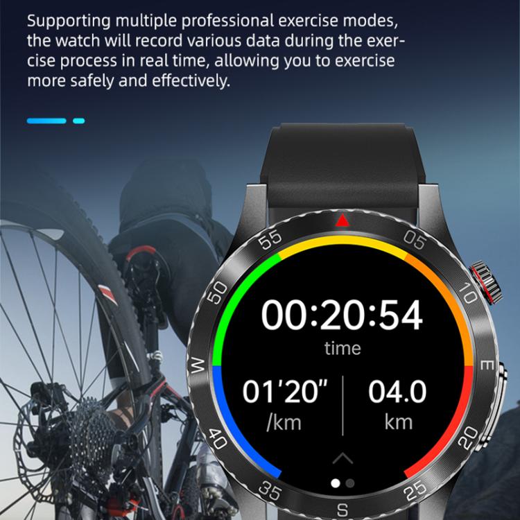 H9 1.43 inch Silicone Strap ECG Smart Watch Supports Bluetooth Calls/Smart Voice Assistant(Blue) - Smart Watches by buy2fix | Online Shopping UK | buy2fix