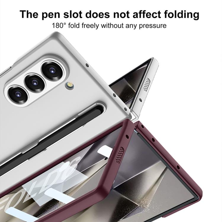 For Samsung Galaxy Z Fold6 GKK Integrated Ultra-thin PC Phone Case with Pen Slots, No Include Pen(Mountain Gray) - Galaxy Z Fold6 5G Cases by GKK | Online Shopping UK | buy2fix