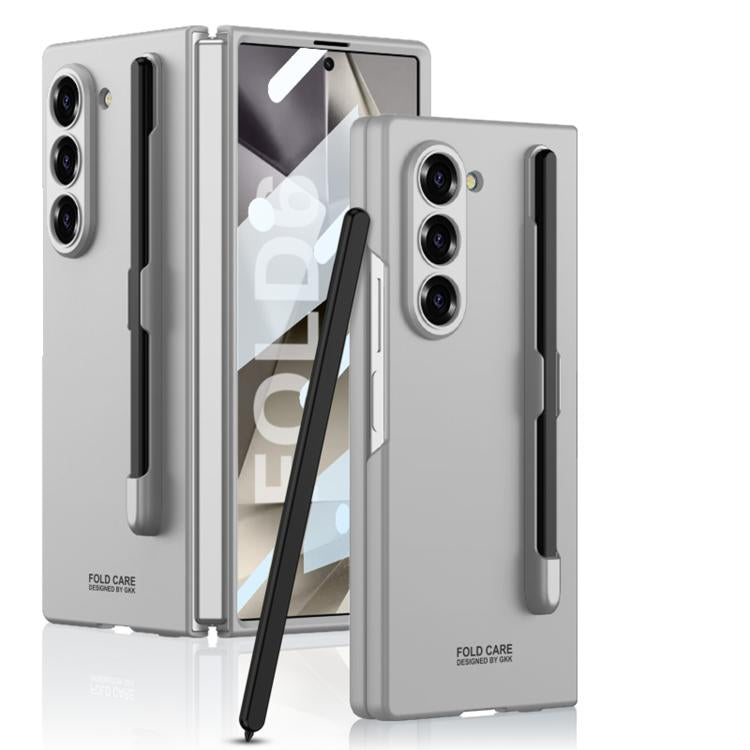 For Samsung Galaxy Z Fold6 GKK Integrated Ultra-thin PC Phone Case with Pen Slots, No Include Pen(Silver) - Galaxy Z Fold6 5G Cases by GKK | Online Shopping UK | buy2fix