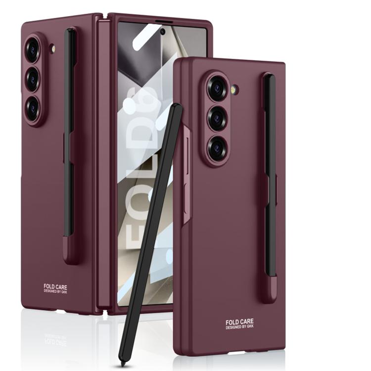 For Samsung Galaxy Z Fold6 GKK Integrated Ultra-thin PC Phone Case with Pen Slots, No Include Pen(Red) - Galaxy Z Fold6 5G Cases by GKK | Online Shopping UK | buy2fix