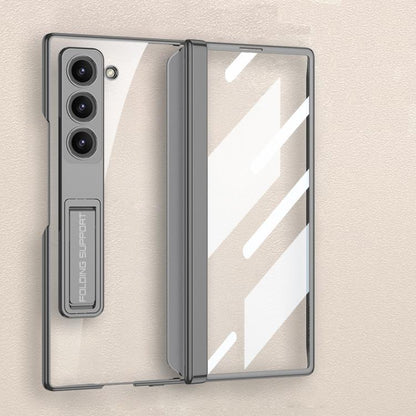 For Samsung Galaxy Z Fold6 GKK Integrated Magnetic Phantom Hinge Phone Case with Holder(Silver) - Galaxy Z Fold6 5G Cases by GKK | Online Shopping UK | buy2fix