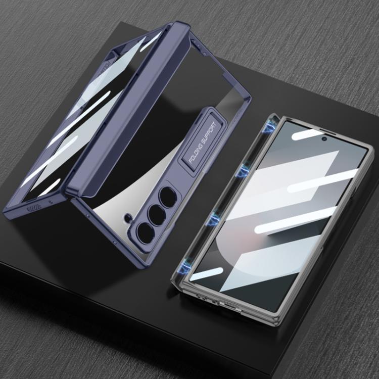 For Samsung Galaxy Z Fold6 GKK Integrated Magnetic Phantom Hinge Phone Case with Holder(Silver) - Galaxy Z Fold6 5G Cases by GKK | Online Shopping UK | buy2fix