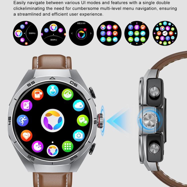 GT97 1.53 inch Round Screen 2 in 1 Bluetooth Earphone Silicone Strap Smart Watch Supports Bluetooth Calls(Black) - Smart Watches by buy2fix | Online Shopping UK | buy2fix