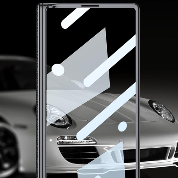 For Samsung Galaxy Z Fold6 GKK Integrated Magnetic Phantom Leather Hinge Phone Case with Holder(Carbon Fibre) - Galaxy Z Fold6 5G Cases by GKK | Online Shopping UK | buy2fix