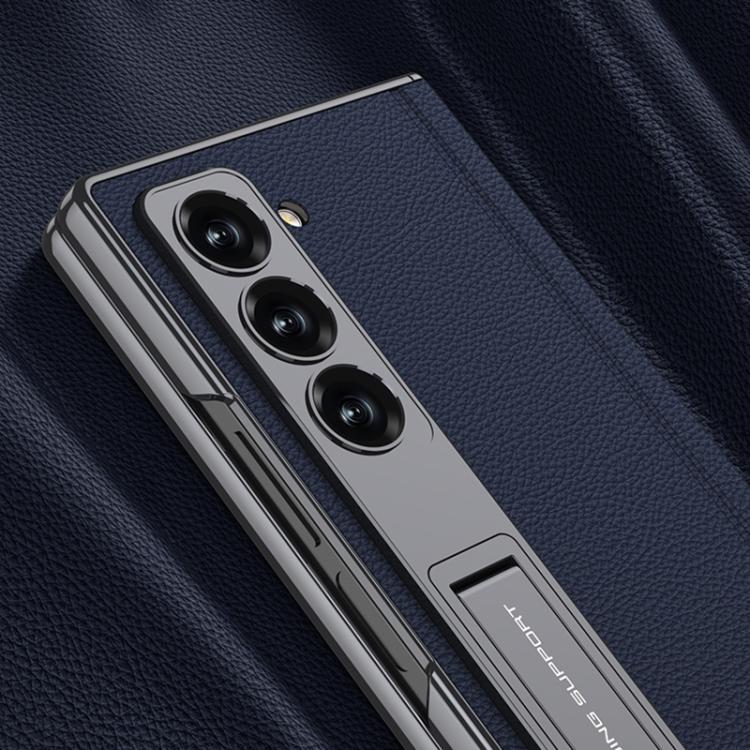 For Samsung Galaxy Z Fold6 GKK Integrated Magnetic Phantom Leather Hinge Phone Case with Holder(Blue) - Galaxy Z Fold6 5G Cases by GKK | Online Shopping UK | buy2fix