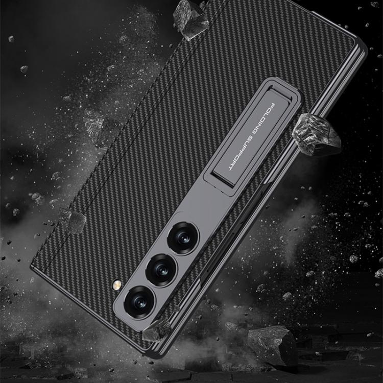 For Samsung Galaxy Z Fold6 GKK Integrated Magnetic Phantom Leather Hinge Phone Case with Holder(Mountain Gray) - Galaxy Z Fold6 5G Cases by GKK | Online Shopping UK | buy2fix