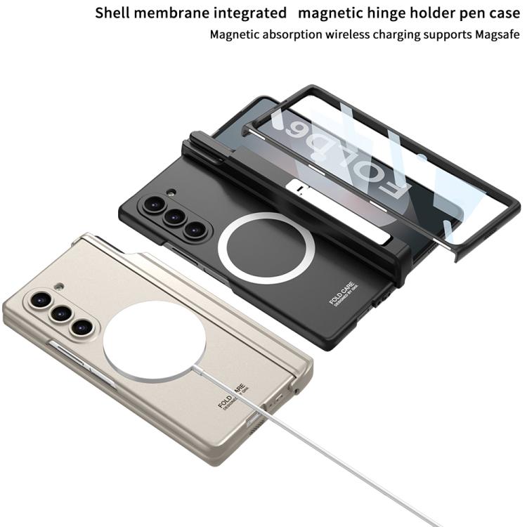 For Samsung Galaxy Z Fold6 GKK Integrated MagSafe Folding Phone Case with Pen Box, Not Included Pen(Mountain Gray) - Galaxy Z Fold6 5G Cases by GKK | Online Shopping UK | buy2fix