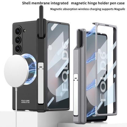 For Samsung Galaxy Z Fold6 GKK Integrated MagSafe Folding Phone Case with Pen Box, Not Included Pen(Titanium Gray) - Galaxy Z Fold6 5G Cases by GKK | Online Shopping UK | buy2fix