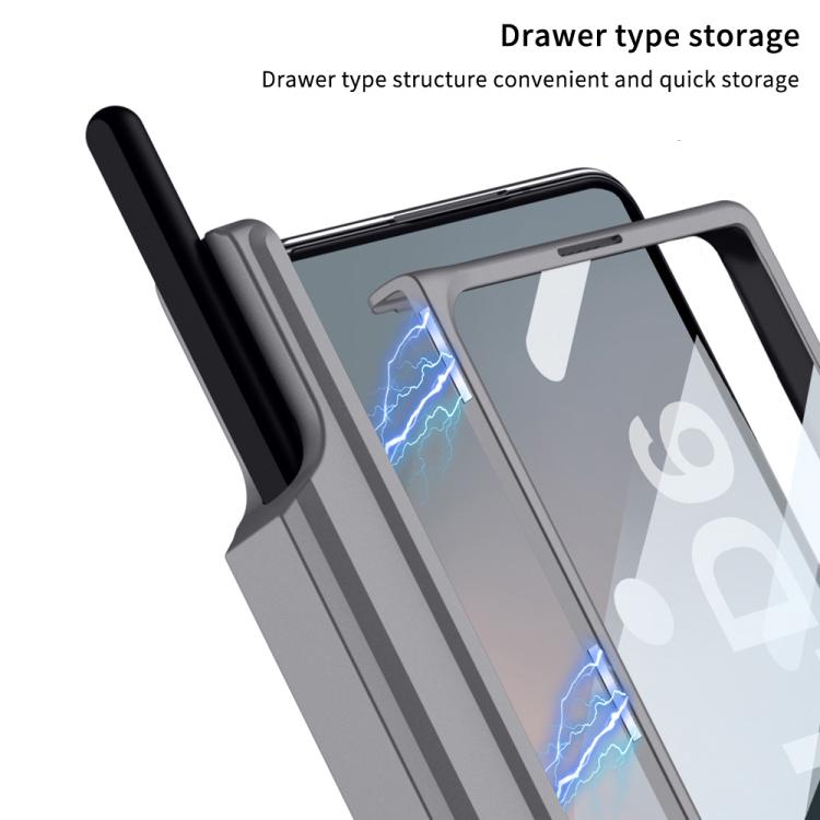 For Samsung Galaxy Z Fold6 GKK Integrated MagSafe Folding Phone Case with Pen Box, Not Included Pen(Titanium Gray) - Galaxy Z Fold6 5G Cases by GKK | Online Shopping UK | buy2fix