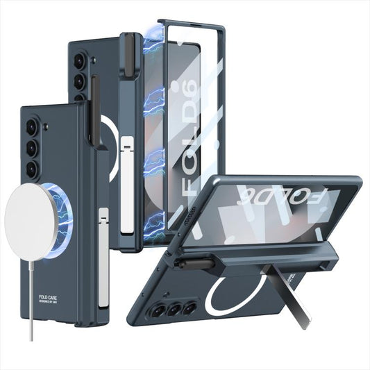 For Samsung Galaxy Z Fold6 GKK Integrated MagSafe Folding Phone Case with Pen Box, Not Included Pen(Green) - Galaxy Z Fold6 5G Cases by GKK | Online Shopping UK | buy2fix