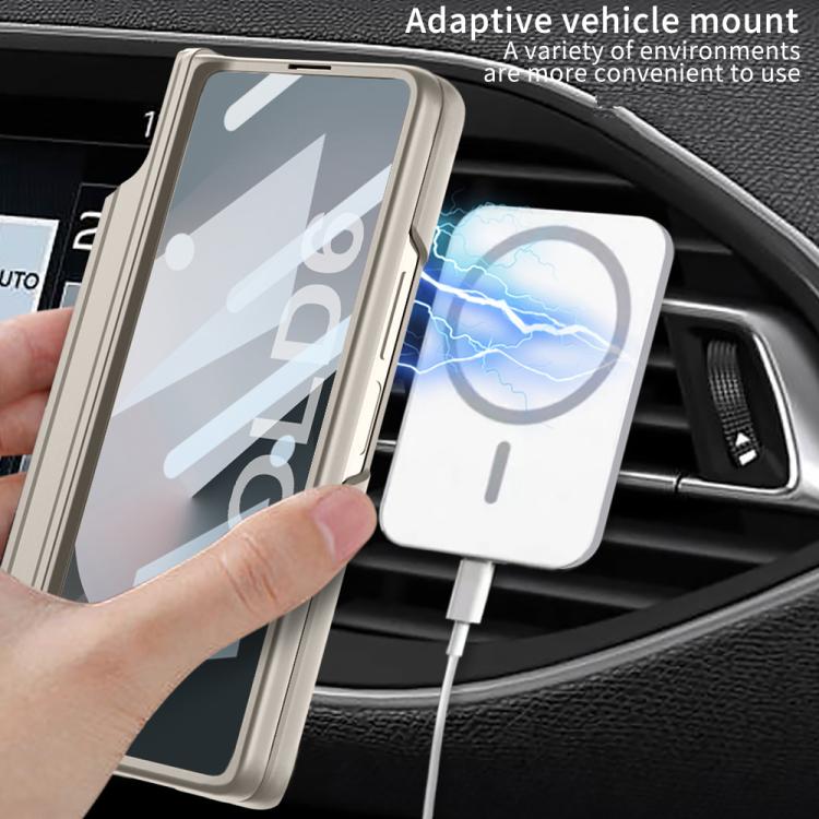 For Samsung Galaxy Z Fold6 GKK Integrated MagSafe Folding Phone Case with Pen Box, Not Included Pen(Black) - Galaxy Z Fold6 5G Cases by GKK | Online Shopping UK | buy2fix