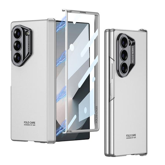 For Samsung Galaxy Z Fold6 GKK Integrated Magnetic Folding Hinge All-inclusive Explorer Phone Case(Silver)