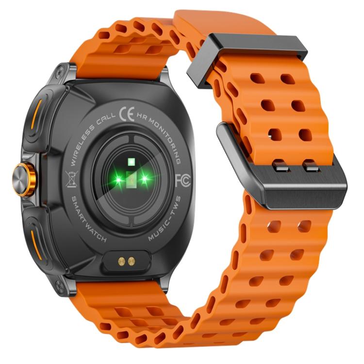 GT98 1.53 inch 2 in 1 Bluetooth Headphone IP67 Waterproof Smart Watch Supports Blood Oxygen Monitoring(Black Orange) - Smart Watches by buy2fix | Online Shopping UK | buy2fix