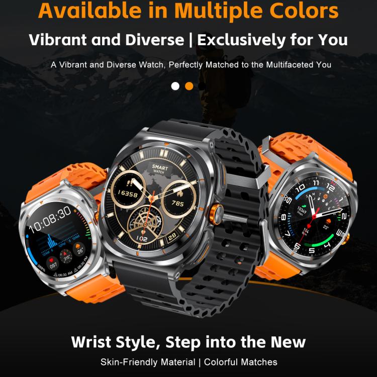 GT98 1.53 inch 2 in 1 Bluetooth Headphone IP67 Waterproof Smart Watch Supports Blood Oxygen Monitoring(Black Orange) - Smart Watches by buy2fix | Online Shopping UK | buy2fix