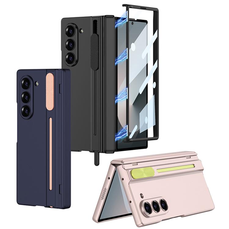 For Samsung Galaxy Z Fold6 GKK Integrated Magnetic Folding Hinge Adjust Gear Phone Case with Pen Slots(Blue) - Galaxy Z Fold6 5G Cases by GKK | Online Shopping UK | buy2fix