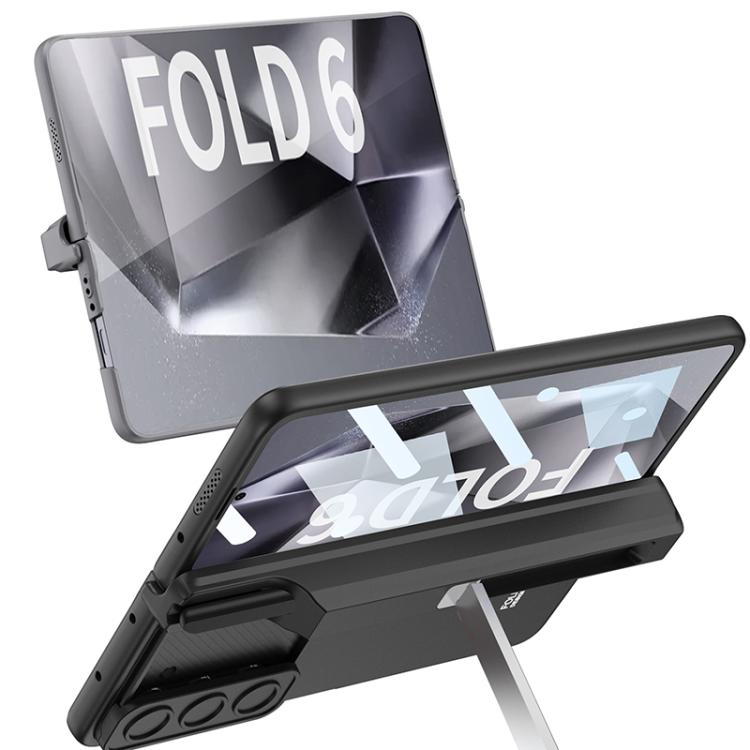 For Samsung Galaxy Z Fold6 GKK Integrated Magnetic Folding Hinge Sliding Lens Cover Phone Case with Pen Slots(Silver) - Galaxy Z Fold6 5G Cases by GKK | Online Shopping UK | buy2fix