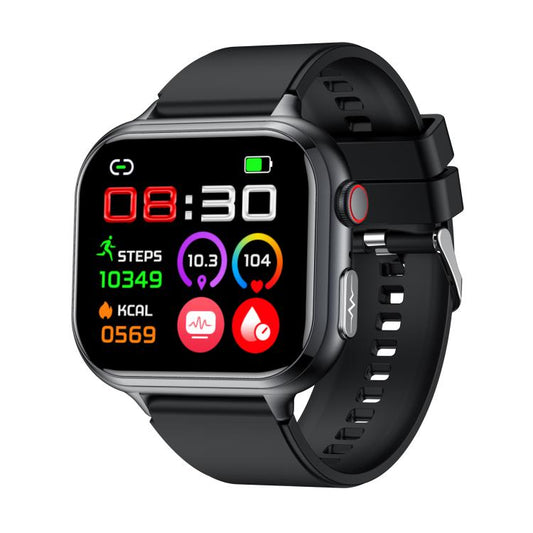 TK17 1.91 inch Horizontal Screen Silicone Strap Smart Watch Supports ECG Electrocardiogram(Black) - Smart Watches by buy2fix | Online Shopping UK | buy2fix