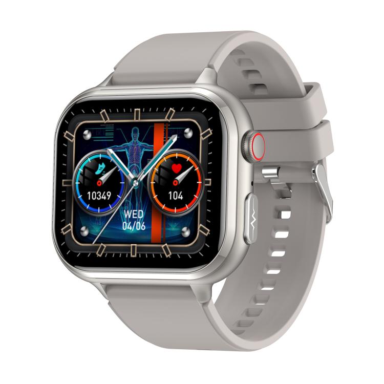 TK17 1.91 inch Horizontal Screen Silicone Strap Smart Watch Supports ECG Electrocardiogram(Grey) - Smart Watches by buy2fix | Online Shopping UK | buy2fix