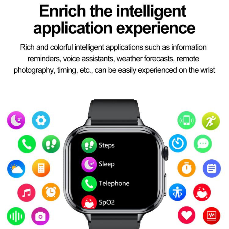 TK17 1.91 inch Horizontal Screen Silicone Strap Smart Watch Supports ECG Electrocardiogram(Blue) - Smart Watches by buy2fix | Online Shopping UK | buy2fix